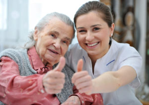istockphoto Thumbs Up 181315888 300x212 - Senior woman and female nurse are showing thumbs up